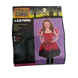LadyBug dress, wings, headband Child Costume size medium 6-8 Outfit- new